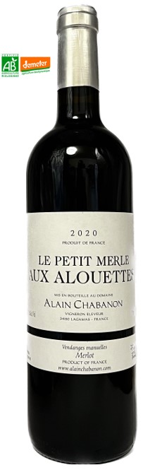 Vin Rouge - IGP Saint Guilhem le Désert - Le Petit Merle aux Alouettes 
 - Domaine Alain Chabanon - Languedoc- La Cave d'Emelyne